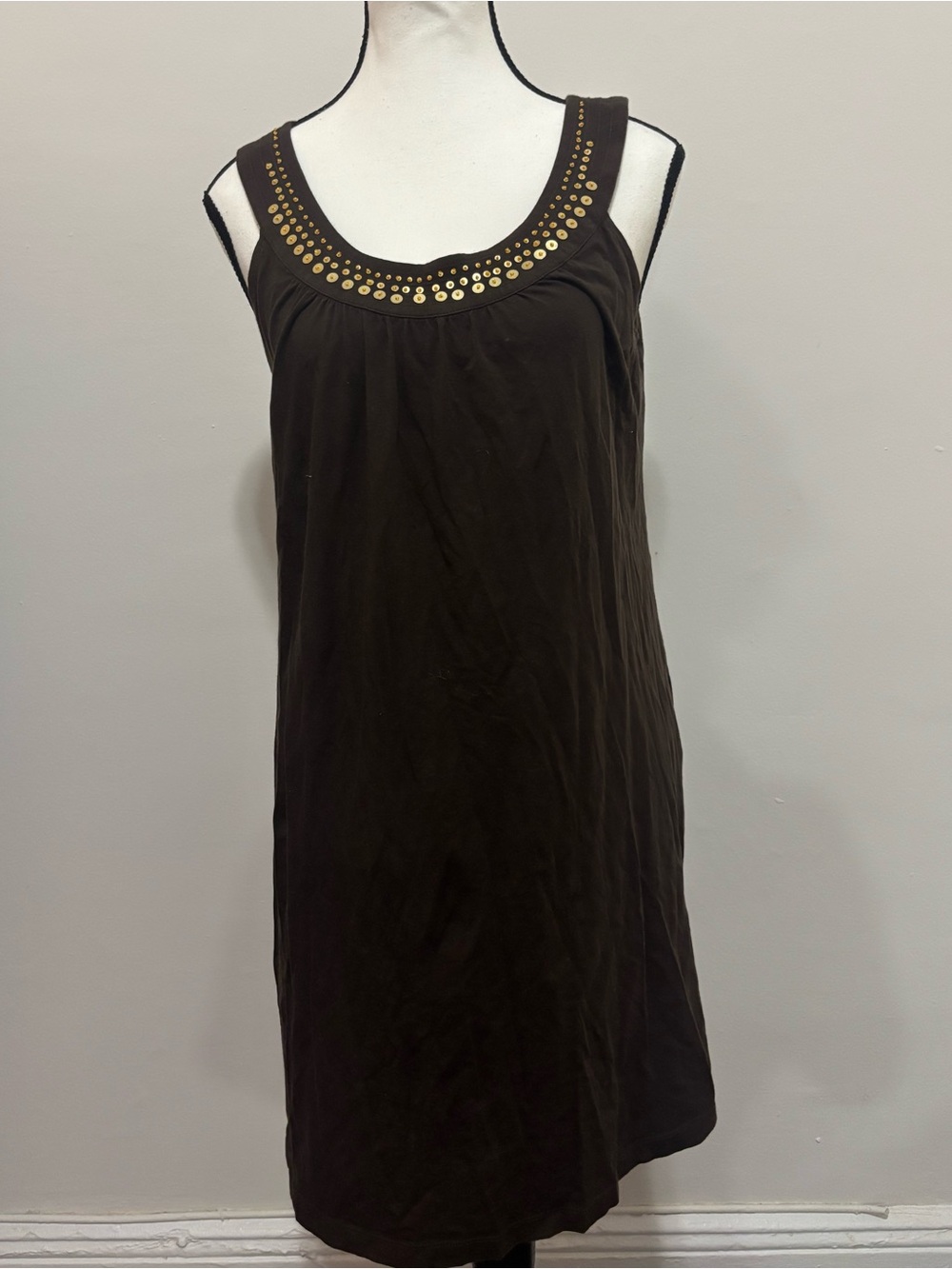 loft slip brown dress